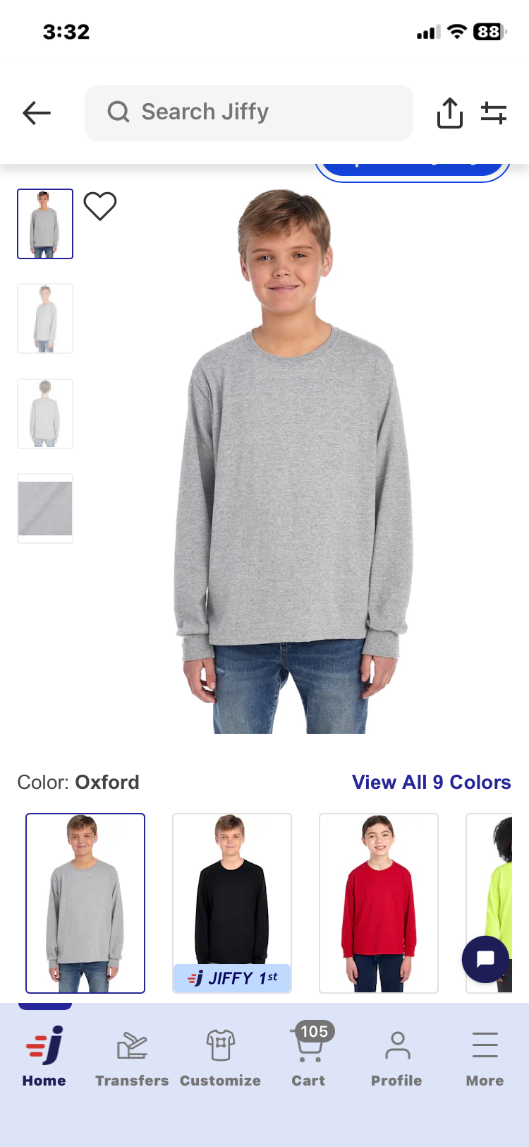 Youth long sleeve shirts