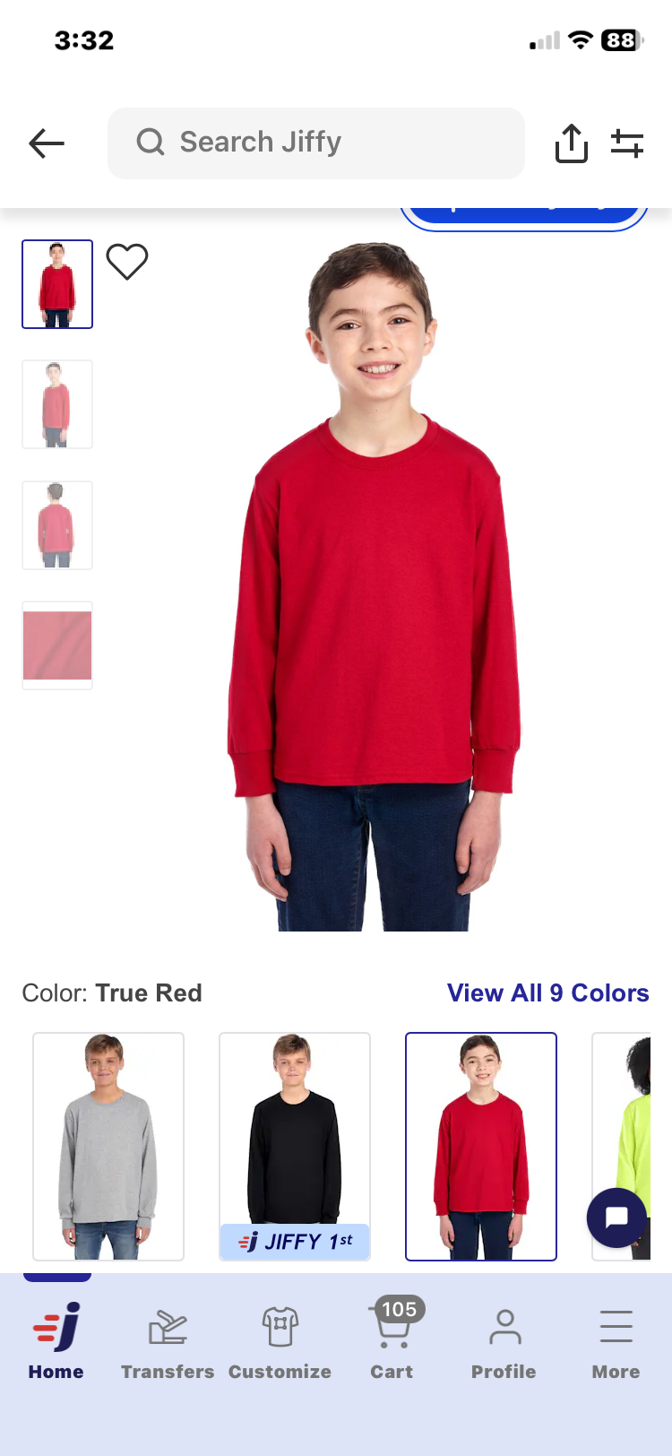 Youth long sleeve shirts