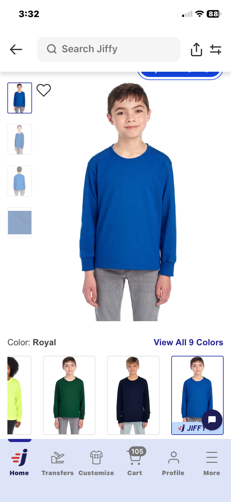 Youth long sleeve shirts